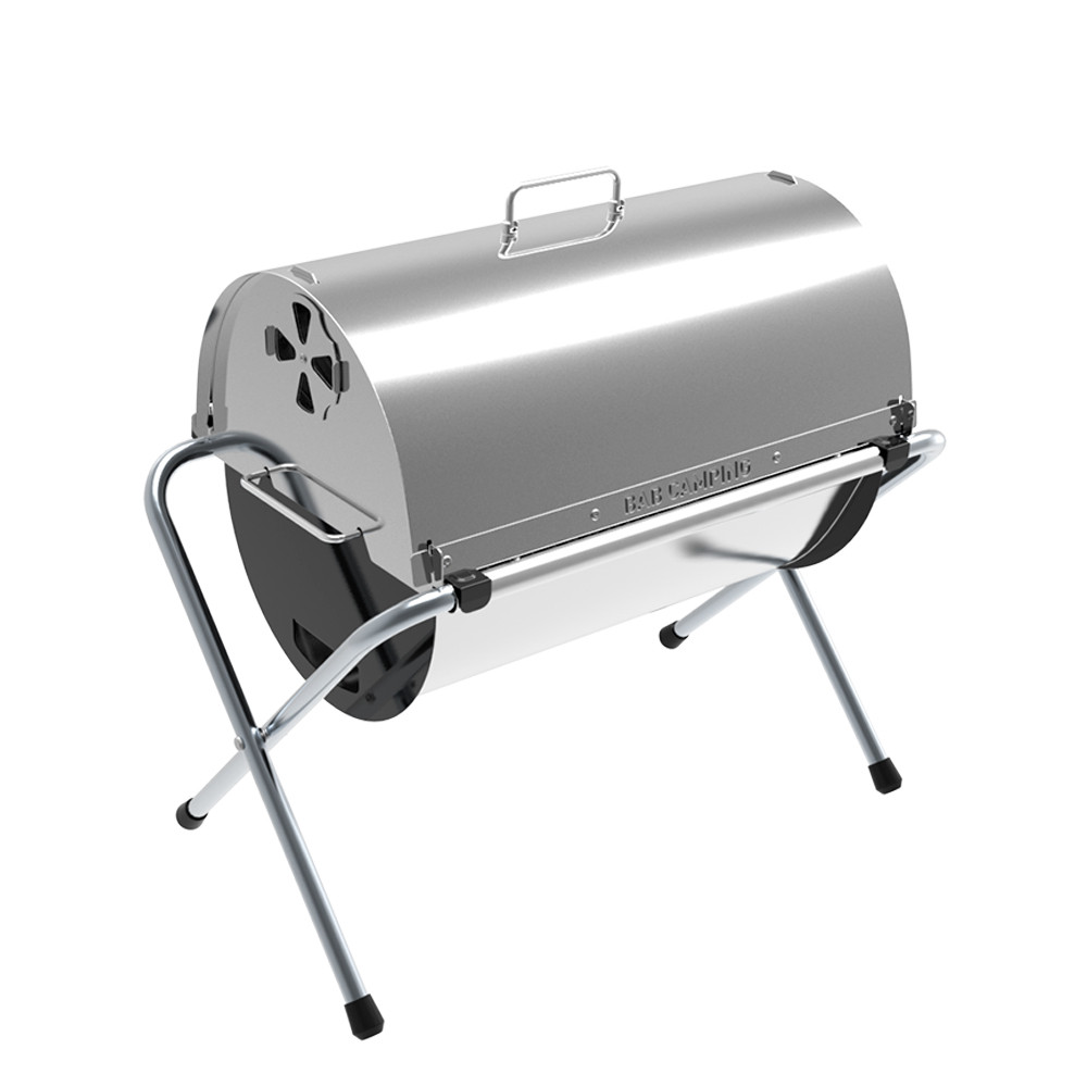 밥캠핑 밥오븐 비어캔 치킨 훈제 삼겹 BBQ 스모커 바베큐 스텐 접이식 뚜껑 - 상세 이미지 4