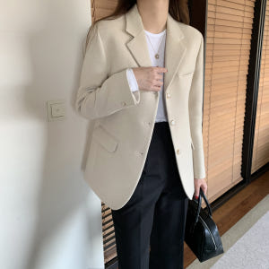 클래식 고급 테일러드 여성 울자켓 모직재킷 오버핏 여자 겨울자켓 우먼자켓... 착용 후기 | 사이즈/핏 총정리 - 상품 이미지 1