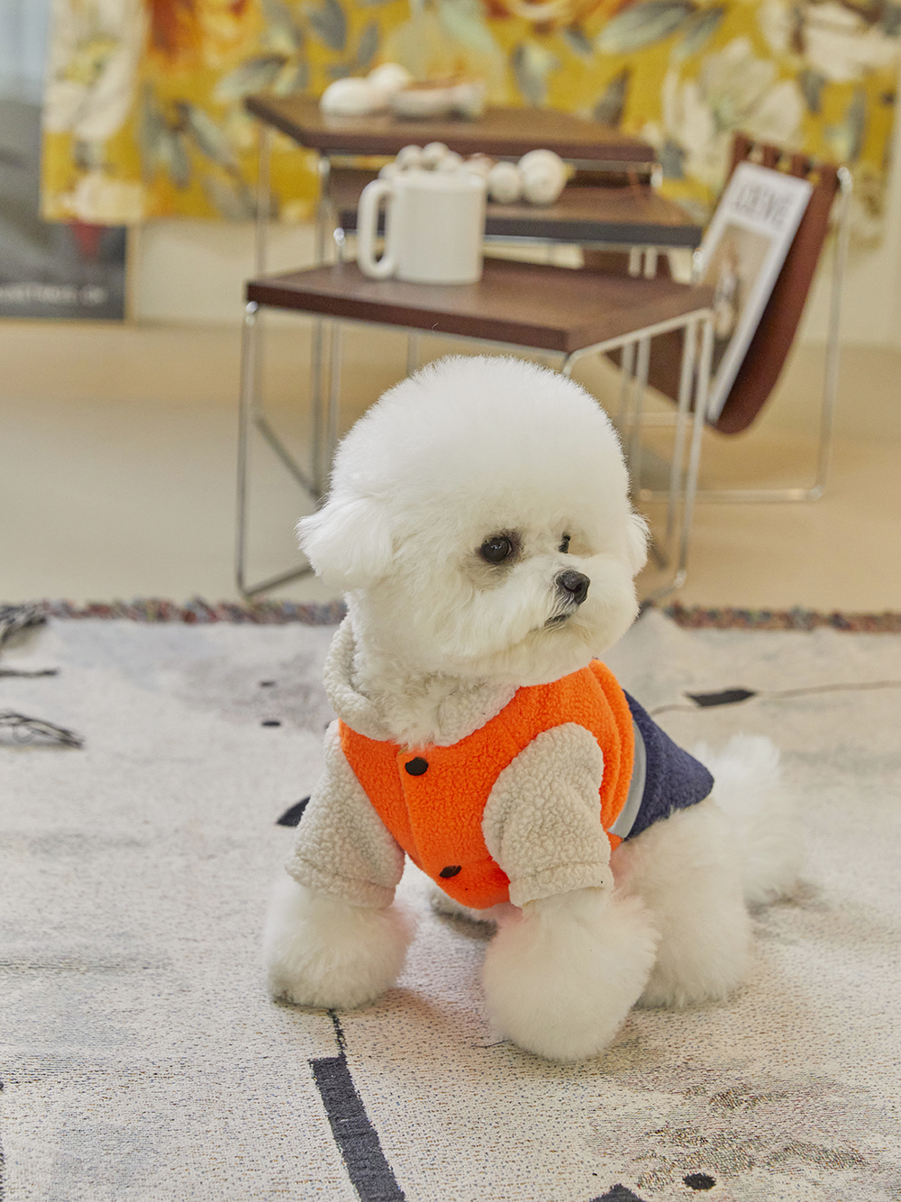 디어우 강아지 후리스 덤블 조끼 양면 패딩 입히기 편한 애견 겨울 옷