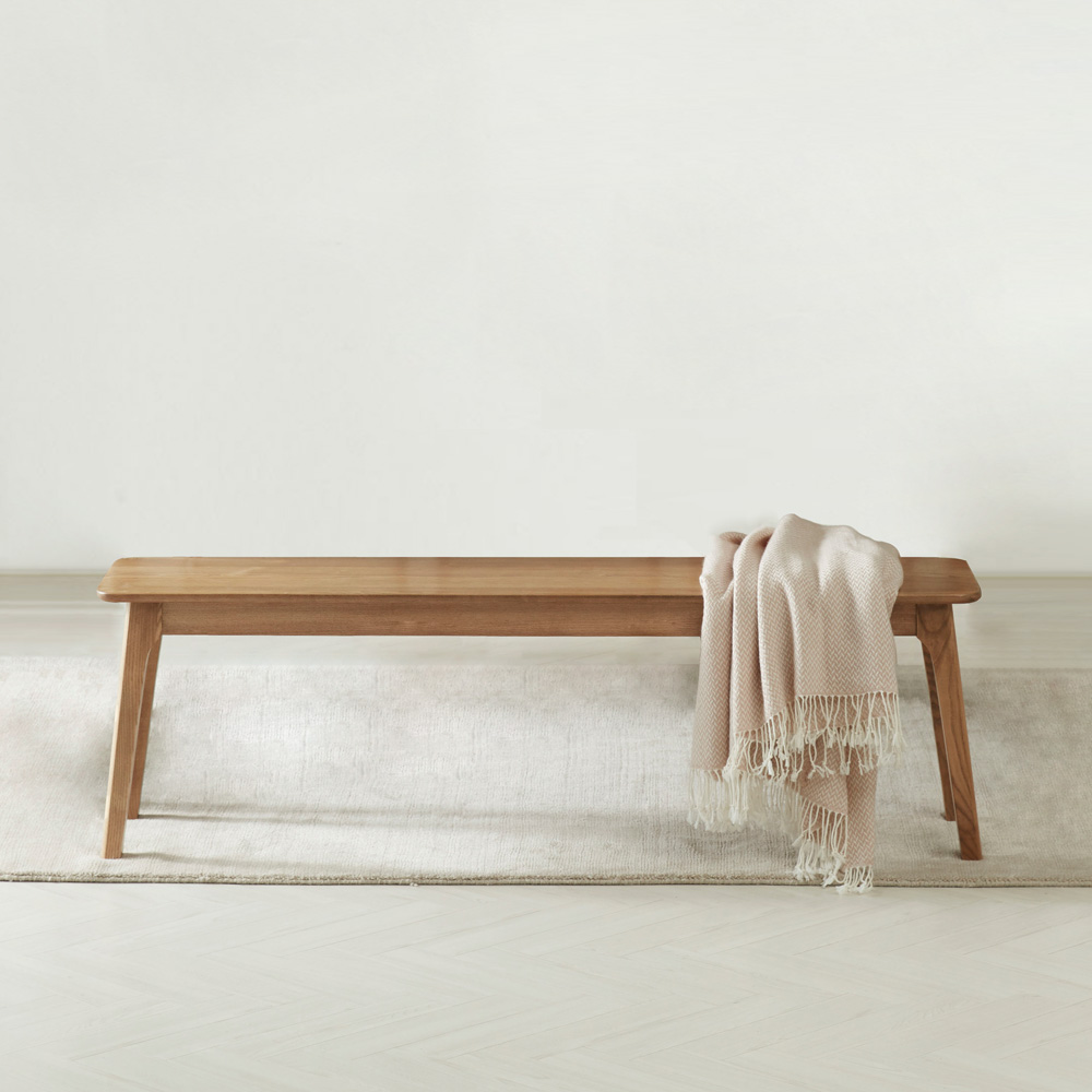 스코나 스틸슨 물푸레 애쉬 원목 3인 벤치 의자 1500