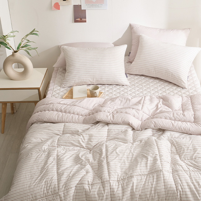 세사온라인 알러지케어 먼지없는 사계절 차렵이불패드 풀세트 시나몬(베이지), SS(슈퍼싱글)