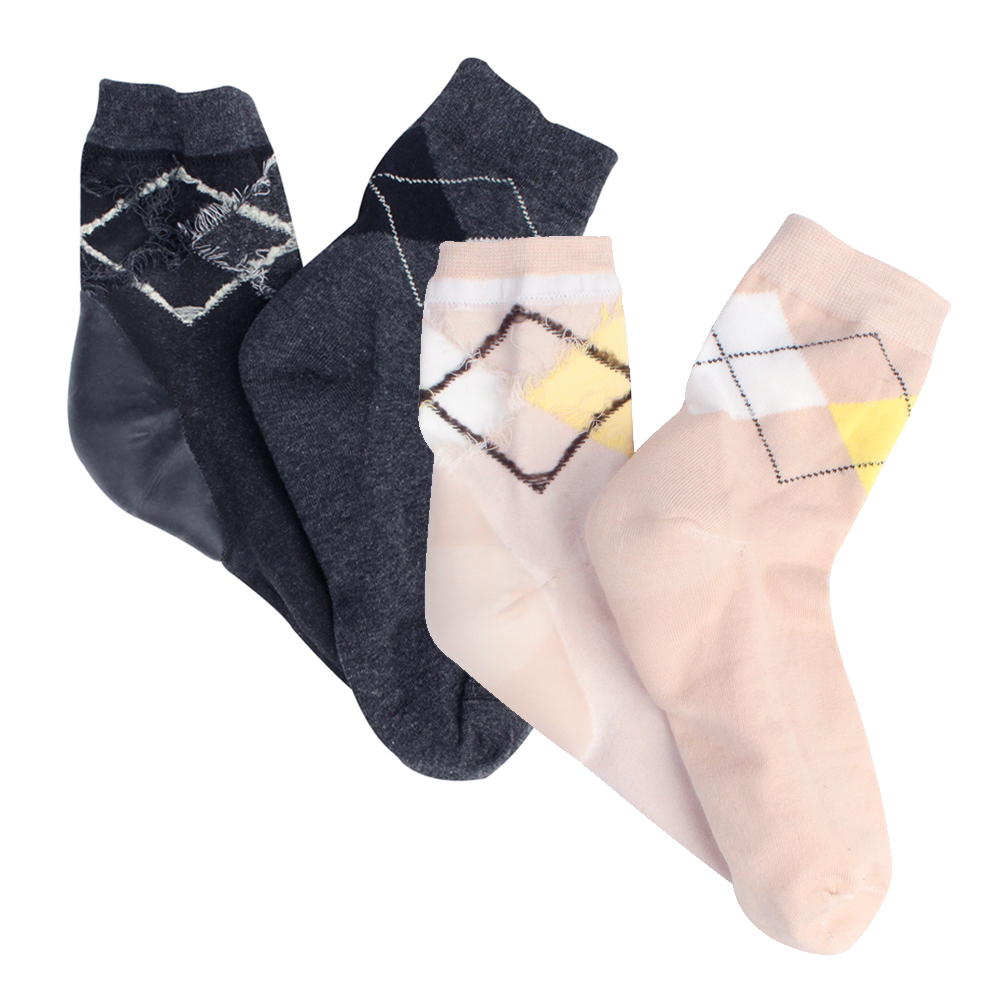 풋인솔 아가일 뒤꿈치 보습 양말 각질 제거 관리 면 소재 2세트 남녀공용