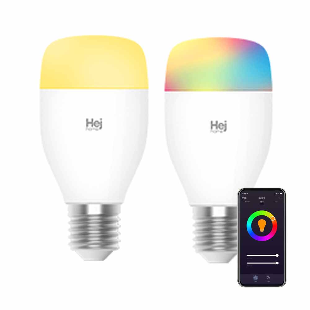 헤이홈 AI 스마트 전구 음성제어 IoT 감성 무드 조명 컬러체인지 - 상품 이미지