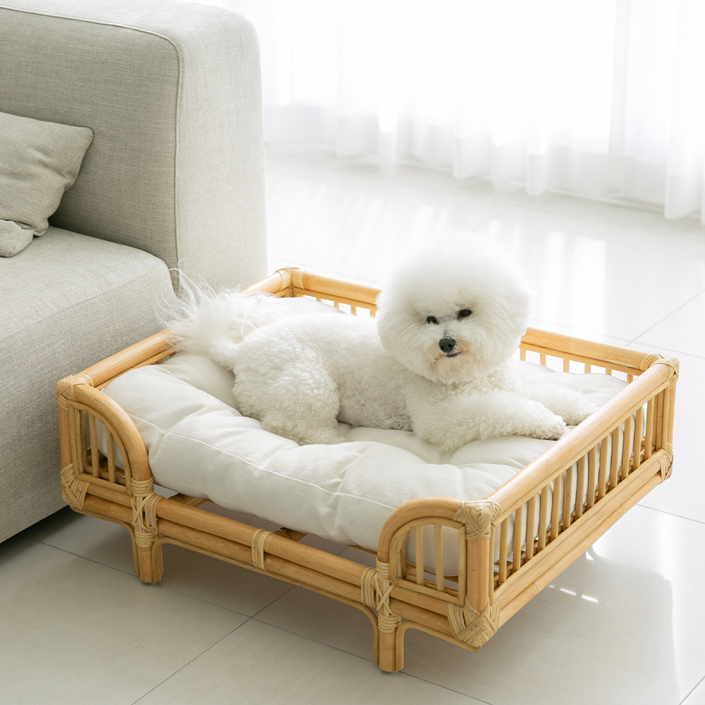 라탄 강아지침대 쇼파 고양이해먹 애견 펫베드 원목침대 반려견