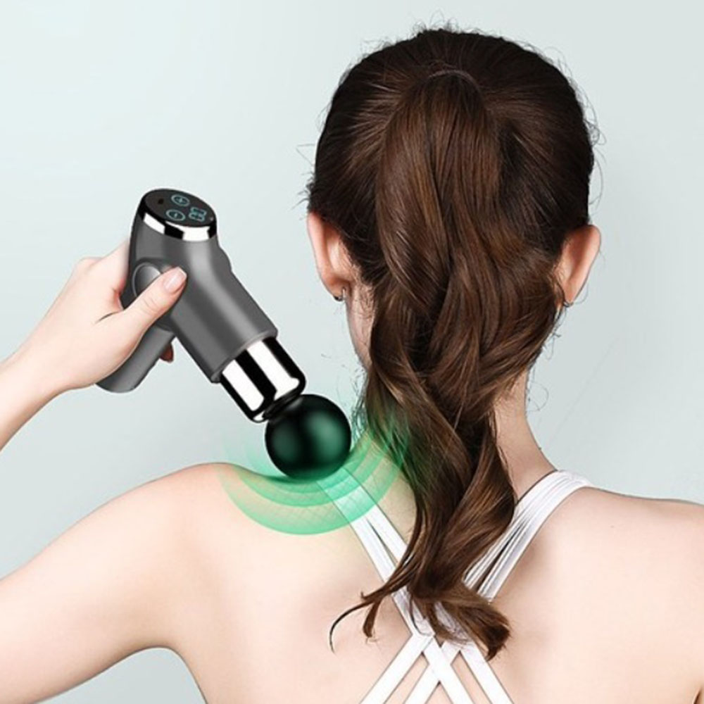 무선 초경량 미니 전동 마사지건 4가지헤드지압 힐링 전신 자동 마사지 건