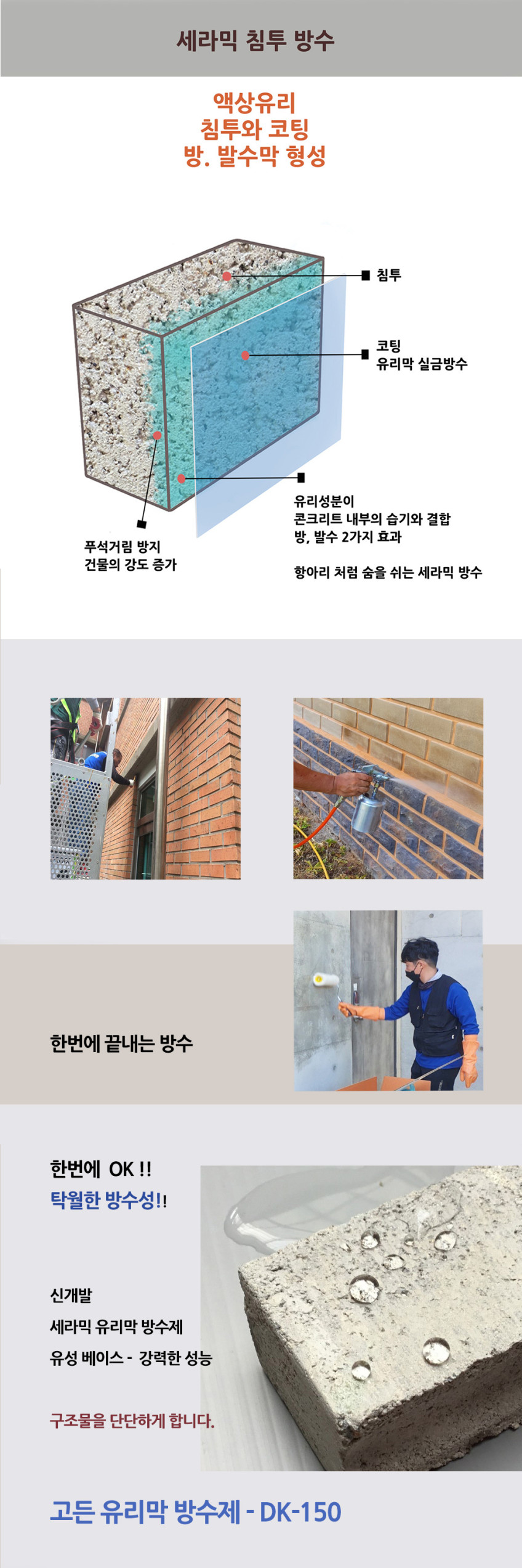 방수제 - SIO2 액상유리 세라믹 프리미엄 침투액-10L-외벽 옥상 DK-150 판매처 상세 정보 이미지 4