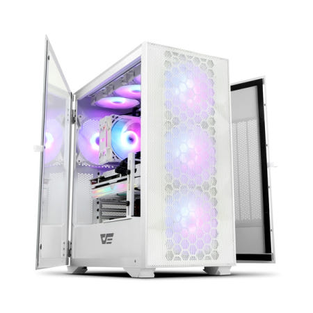 DARKFLASH DLX21 RGB MESH 강화유리 화이트 (미들타워)