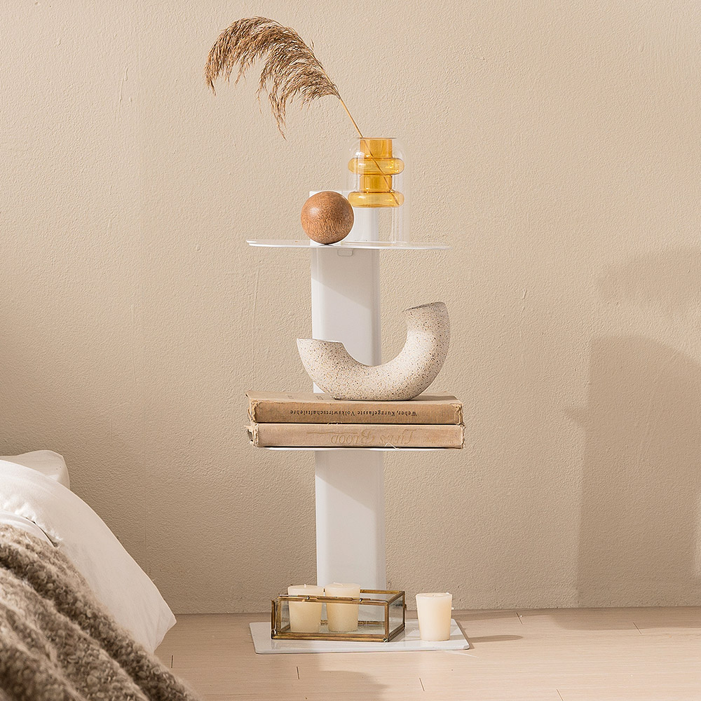 어반 북타워 스탠딩 선반 높이 500mm, 3단, 심플리 화이트