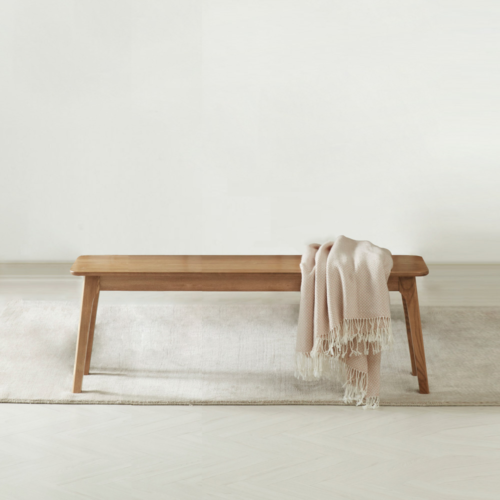 스코나 스틸슨 물푸레 애쉬 원목 2인 벤치 의자 1250