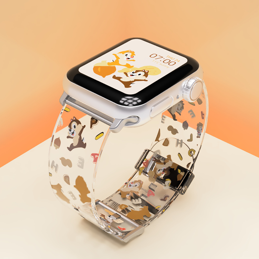 디즈니 애플워치 스트랩 10 9 8 7 SE2 호환 밴드 시계줄 캐릭터 칩앤데일 패턴