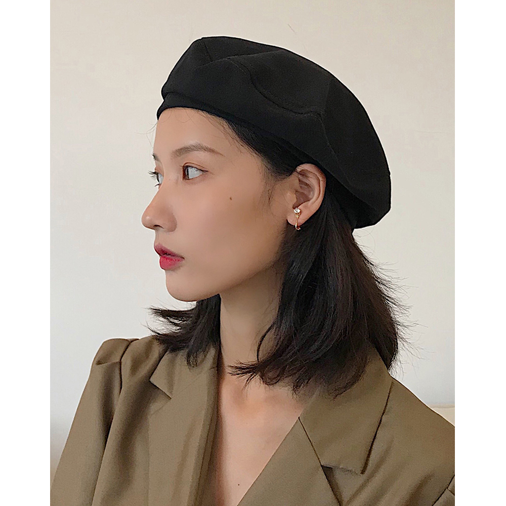 베이직 무지 기본 여자 베레모 모자 - 상세 이미지 2