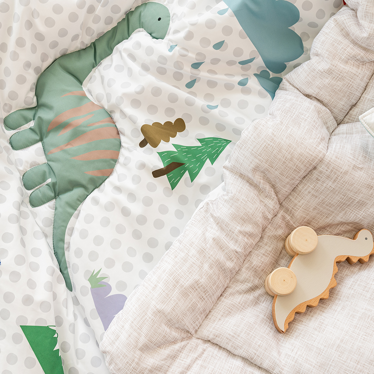 키즈 알러지케어 간절기 손자수 차렵이불 패드세트 디노 (공룡), S.SS(싱글.슈퍼싱글겸용)