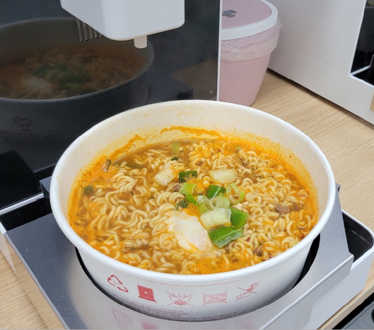 종이라면용기 하우스쿡 300개 셀프 PC방 인덕션 한강 라면 냄비 일회용 - 상세 이미지 2