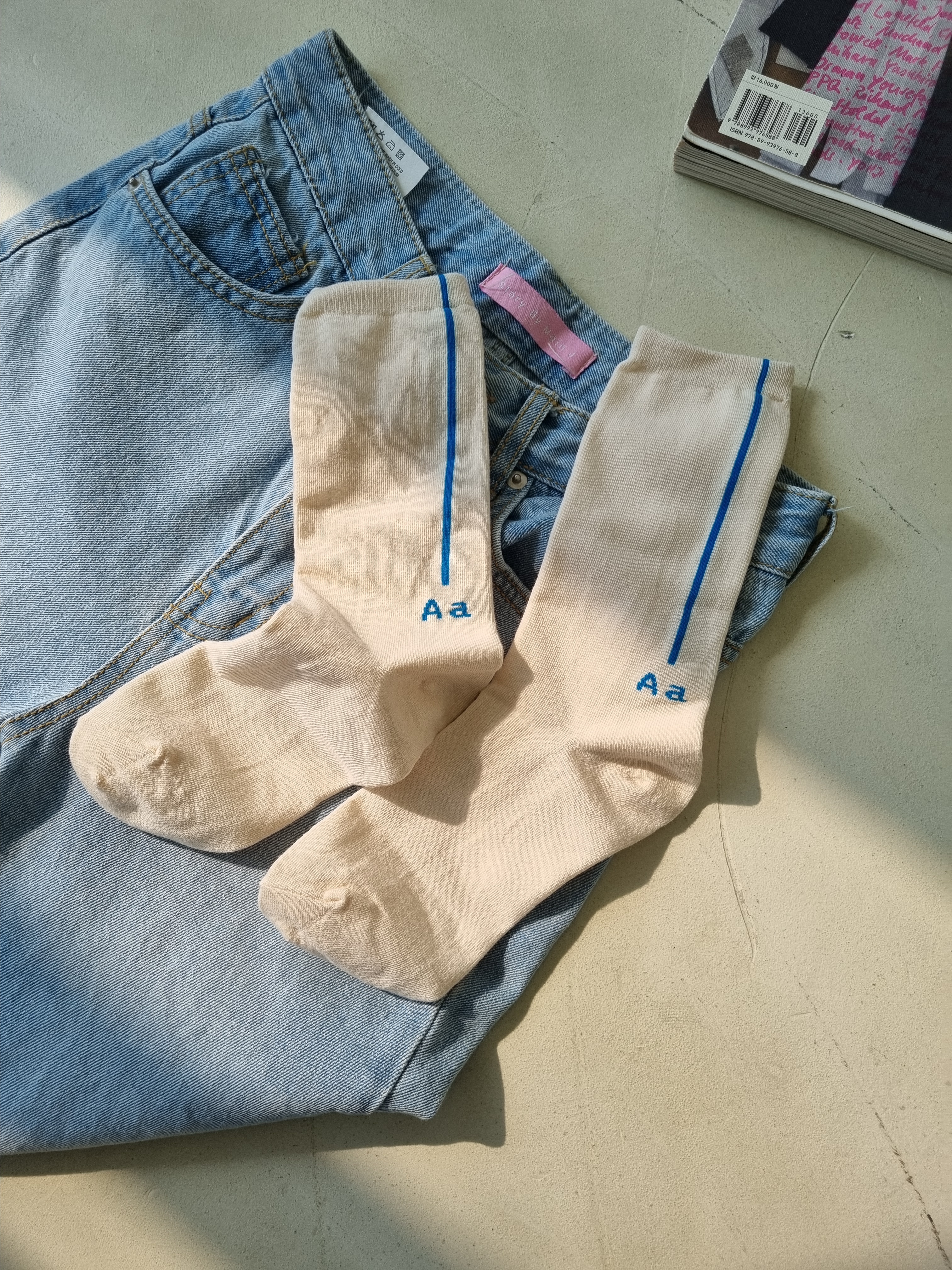 [리햅] Aa 컬러풀 라인 삭스 양말 - 상세 이미지 3