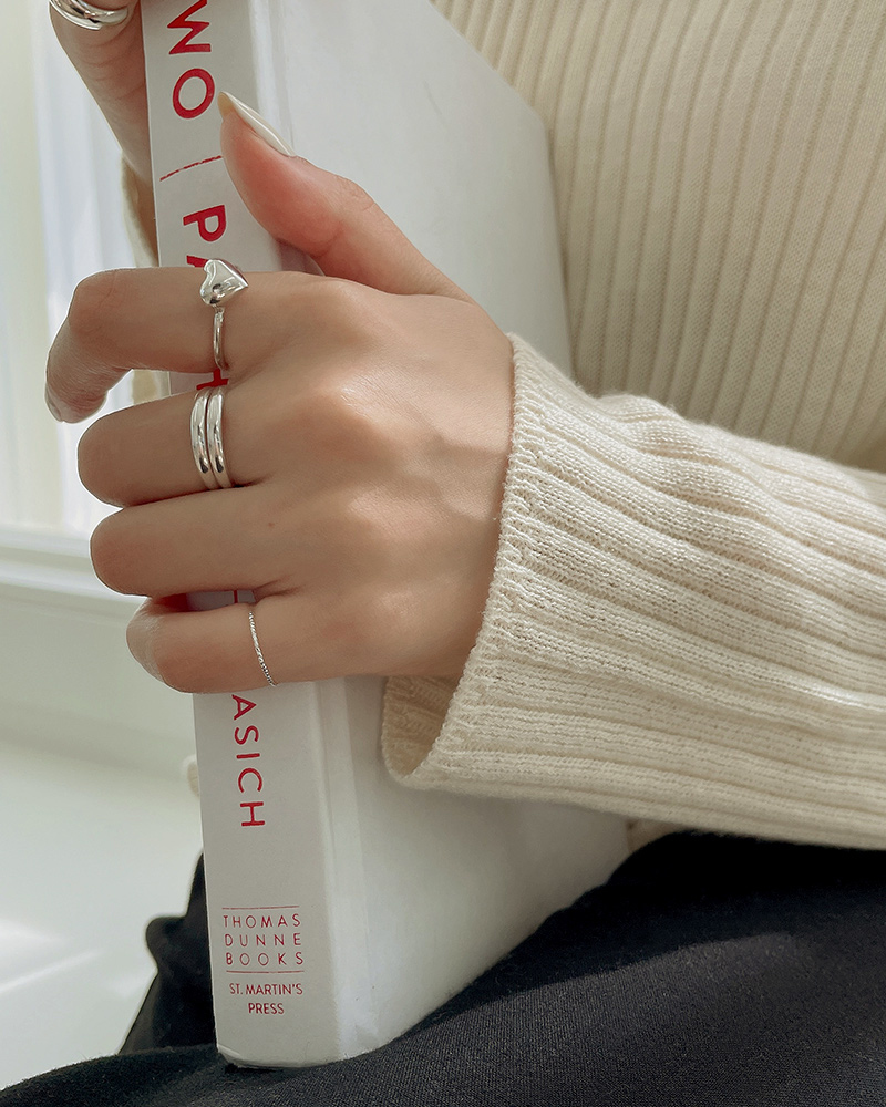 1+1 실버999 3mm 은반지 쌍가락지 민자 엥게이지 실반지 이미지 3