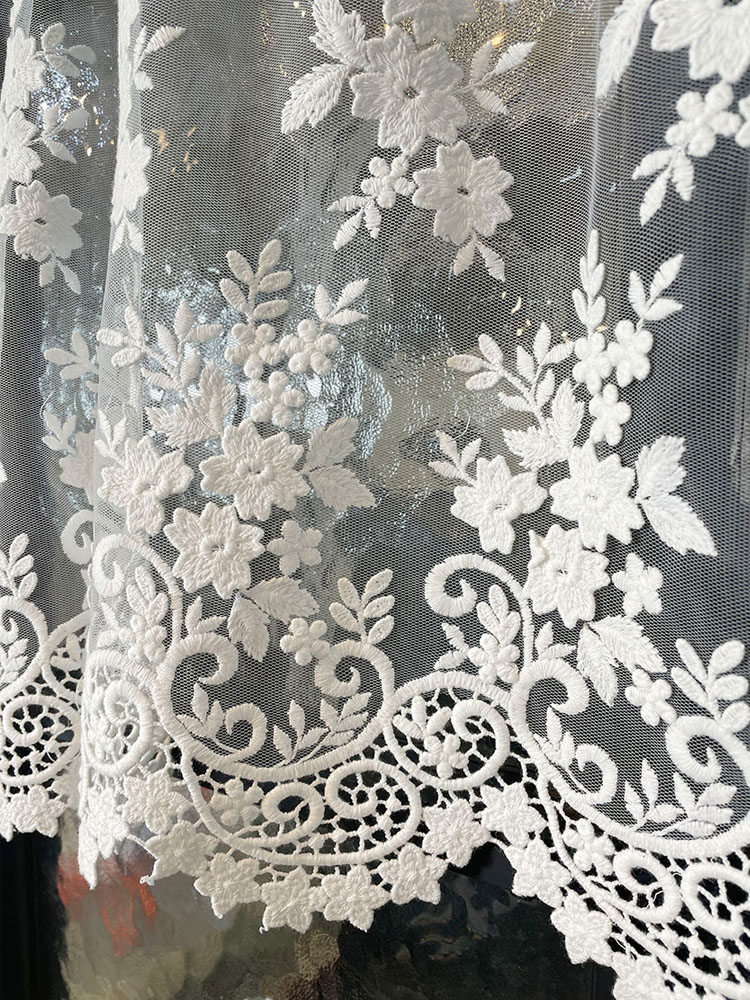 들꽃 자수 주방 바란스 카페창 커튼