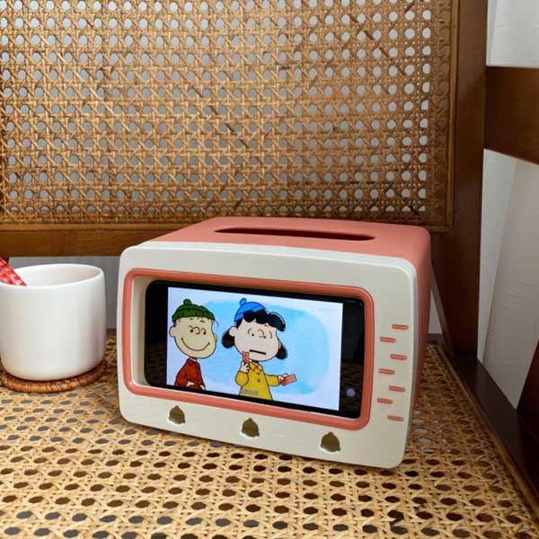두루마리 휴자케이스 티슈커버 직사각형 레트로 TV 핸드폰 거치대 - 상세 이미지 3