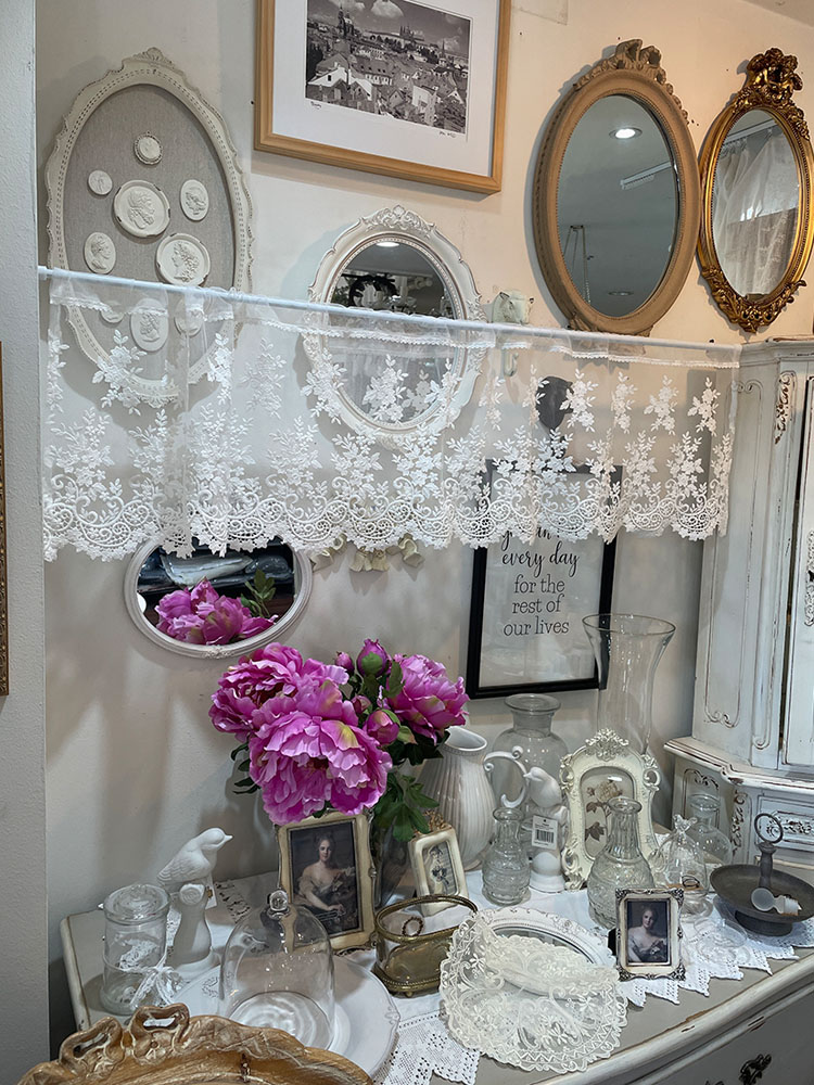 들꽃 자수 주방 바란스 카페창 커튼