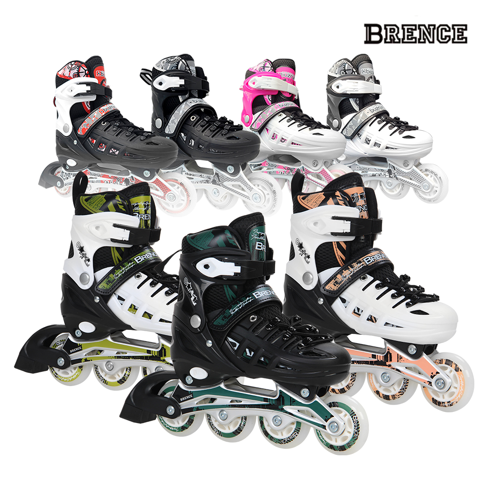 브렌스 버즈런 유아 아동 사이즈조절 인라인스케이트 네오 핑크