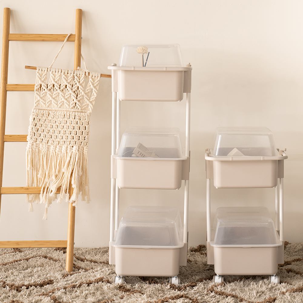 뉴코코맘 2세대 기저귀정리함 3단 캡2 아기트롤리 신생아 보관함