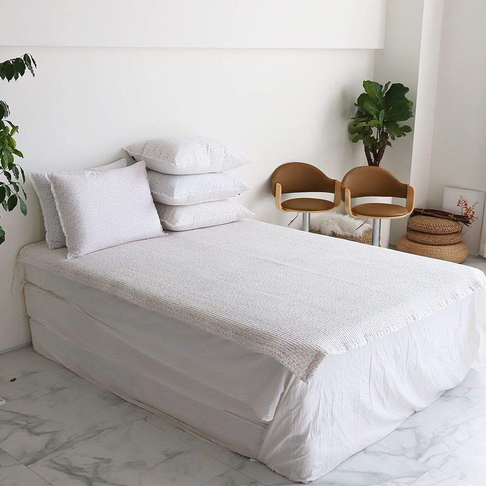 이불패드 송화침장 아사 순면패드 로라 줄누비 퀸 킹 침대패드