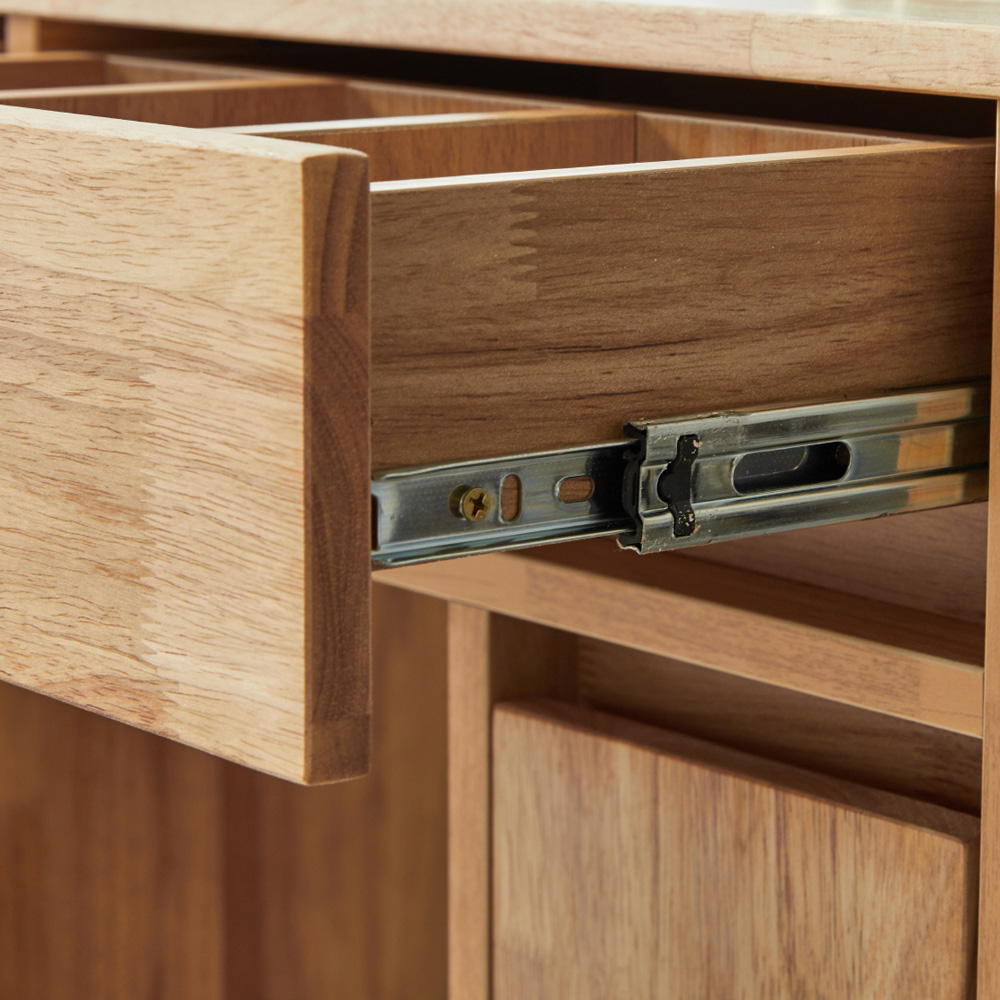 엘레나 확장형 수납 원목 화장대 서랍장 브라운