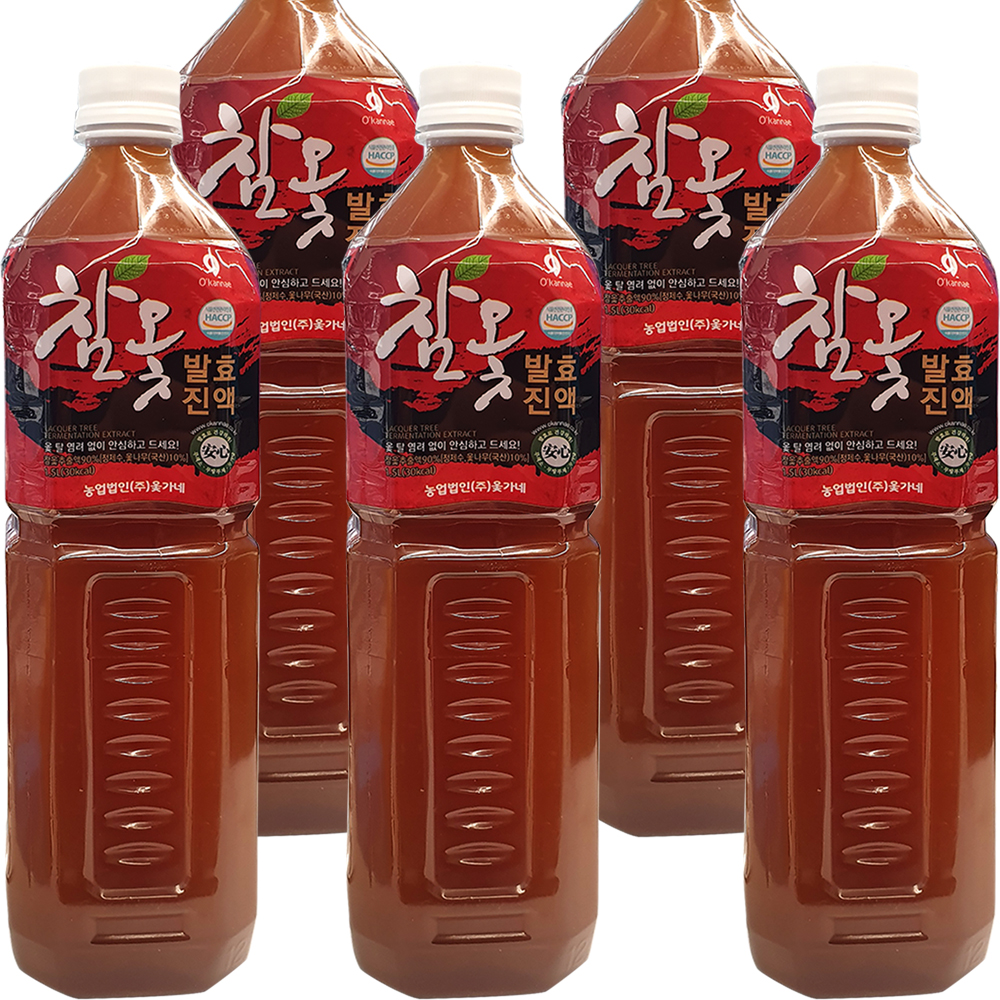 옻가네 참옻발효진액 1.5Lx5병 참옻진액 옻물 옻나무 - 상품 이미지