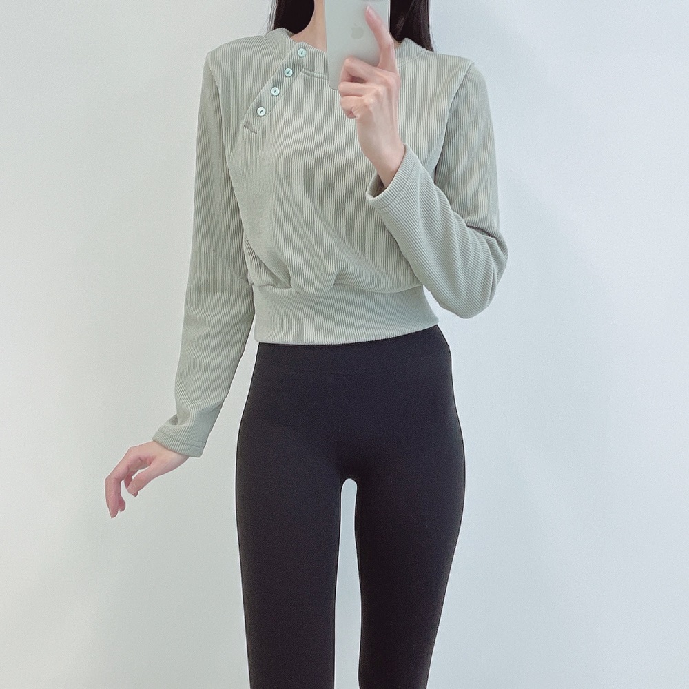 로라벨 필링 필라테스복 요가복 필라테스 상의 옷 커버업 운동복 탑 요가 긴팔 크롭 복장 - 상세 이미지 2