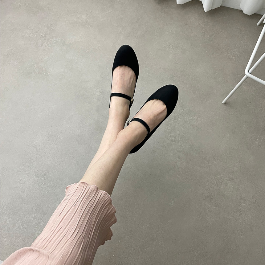 베이직스타일 둥근코 버클 스트랩 메리제인 미들힐 5cm 상세 이미지 29