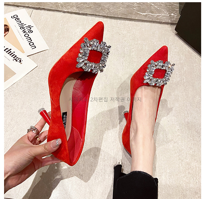 (당일배송) 브루나 7cm 스틸레토 큐빅 펌프스 구두 힐 1color 상세 이미지 21