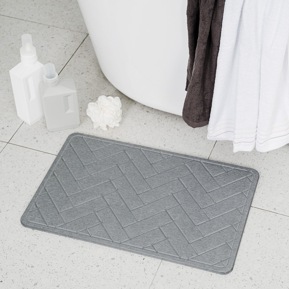 홈트너 단단한 규조토 욕실 주방 화장실 싱크대 미끄럼 방지 대형 L 디자인 발매트