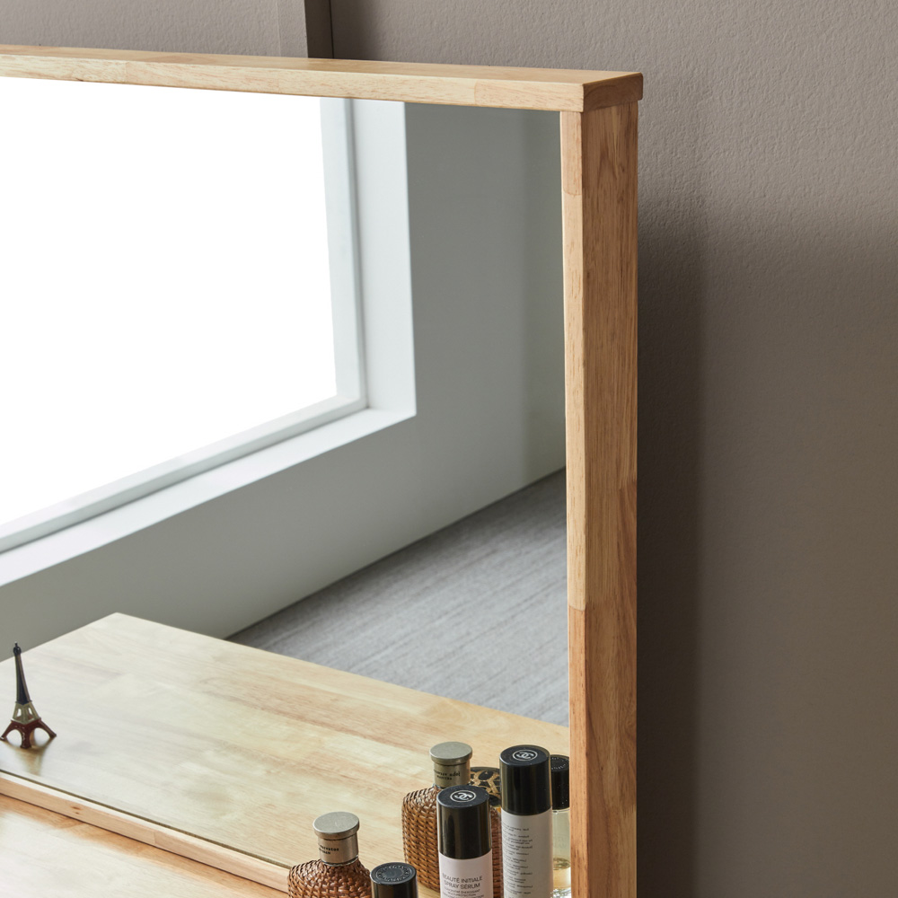 엘레나 확장형 수납 원목 화장대 서랍장 브라운