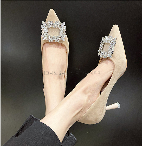 (당일배송) 브루나 7cm 스틸레토 큐빅 펌프스 구두 힐 1color 상세 이미지 13