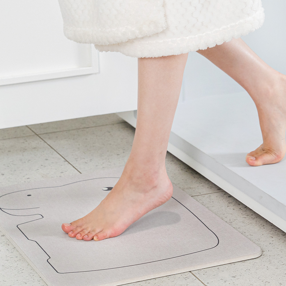 홈트너 단단한 규조토 욕실 주방 화장실 싱크대 미끄럼 방지 대형 L 디자인 발매트