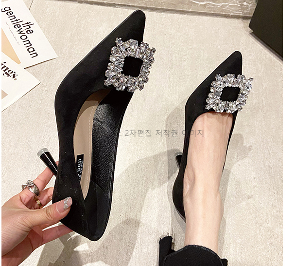 (당일배송) 브루나 7cm 스틸레토 큐빅 펌프스 구두 힐 1color 상세 이미지 7