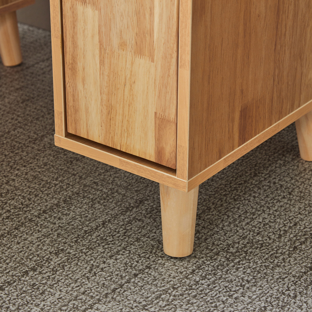 엘레나 확장형 수납 원목 화장대 서랍장 브라운