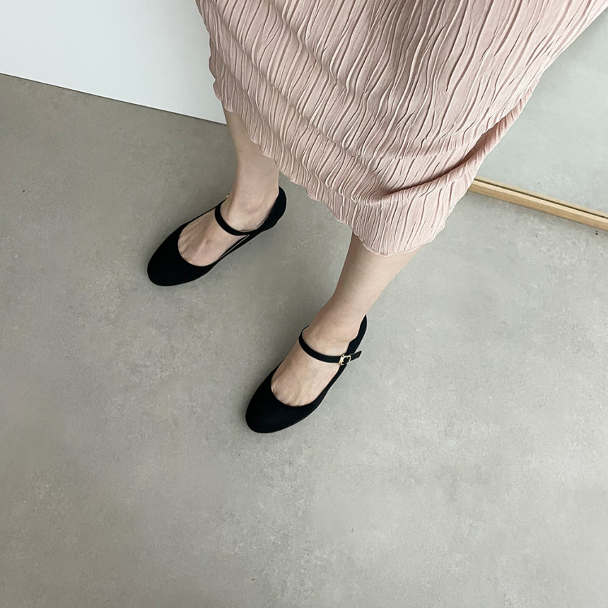 베이직스타일 둥근코 버클 스트랩 메리제인 미들힐 5cm 상세 이미지 28