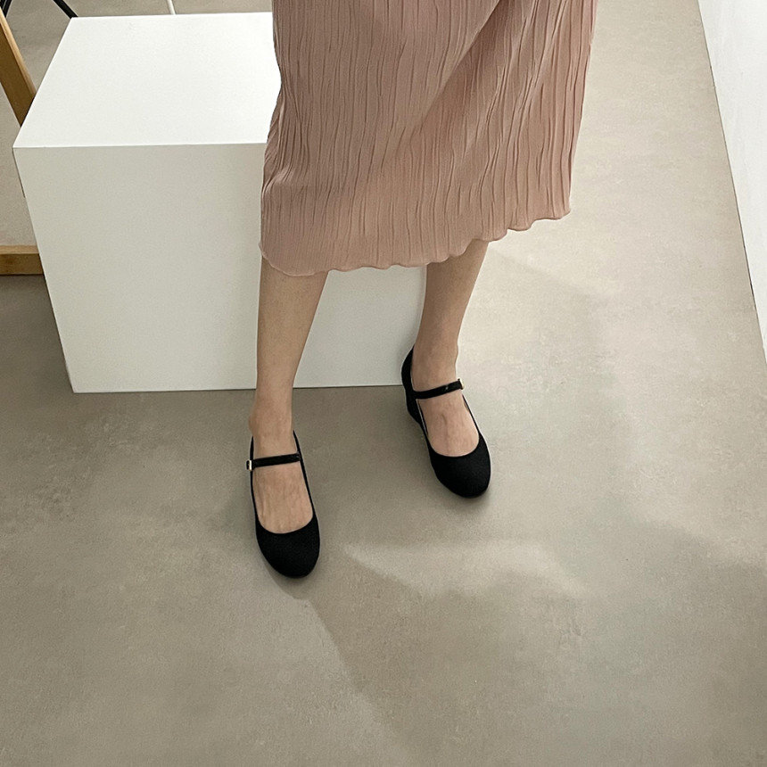 베이직스타일 둥근코 버클 스트랩 메리제인 미들힐 5cm 상세 이미지 30