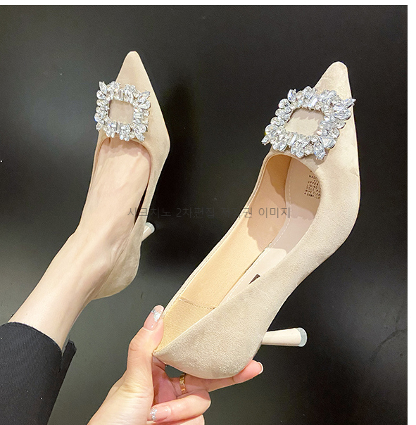 (당일배송) 브루나 7cm 스틸레토 큐빅 펌프스 구두 힐 1color 상세 이미지 12