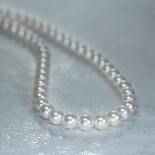 7~7.5mm 아코야 해수 비드 진주목걸이 전체 금장식 - 상세 이미지 4