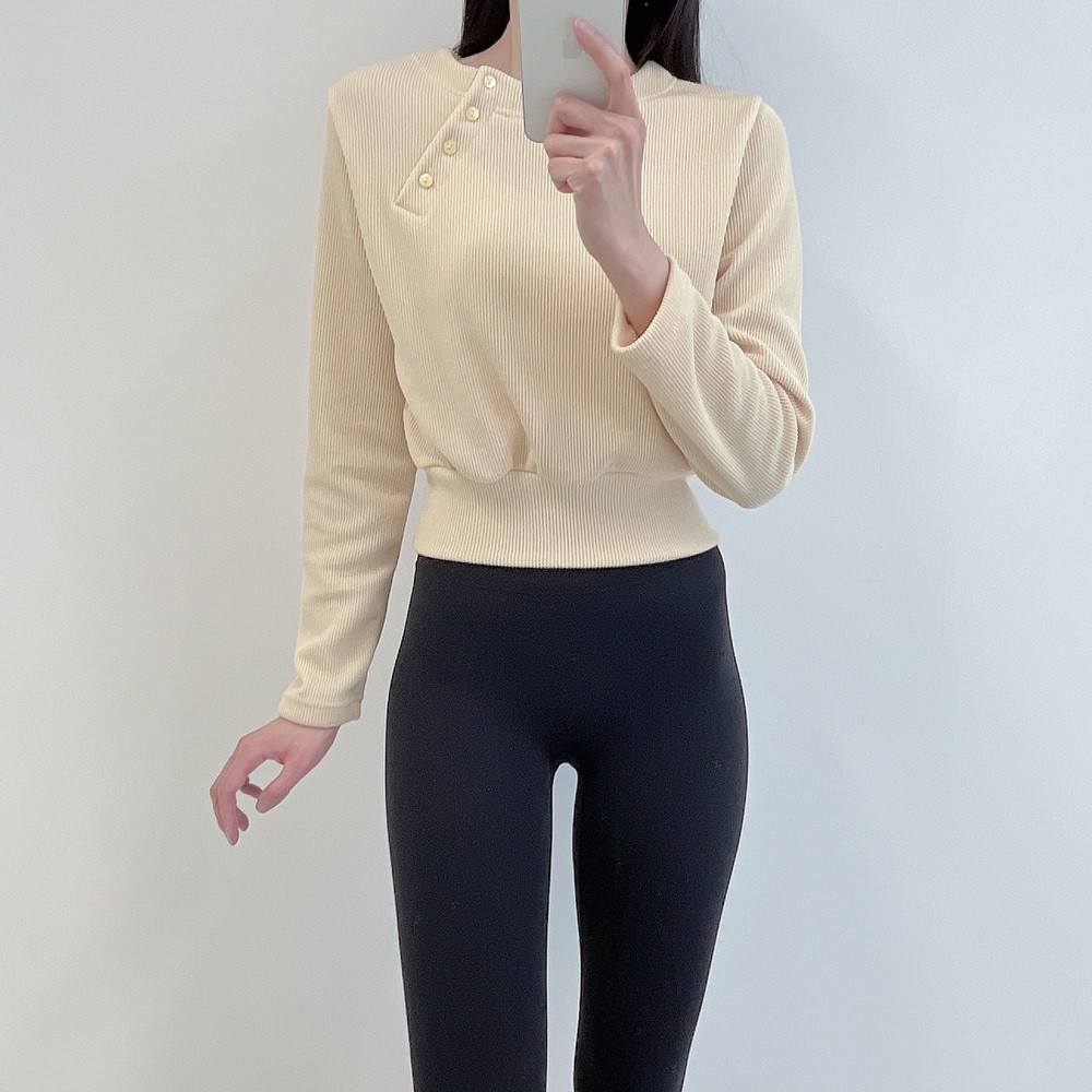 로라벨 필링 필라테스복 요가복 필라테스 상의 옷 커버업 운동복 탑 요가 긴팔 크롭 복장 - 상세 이미지 3