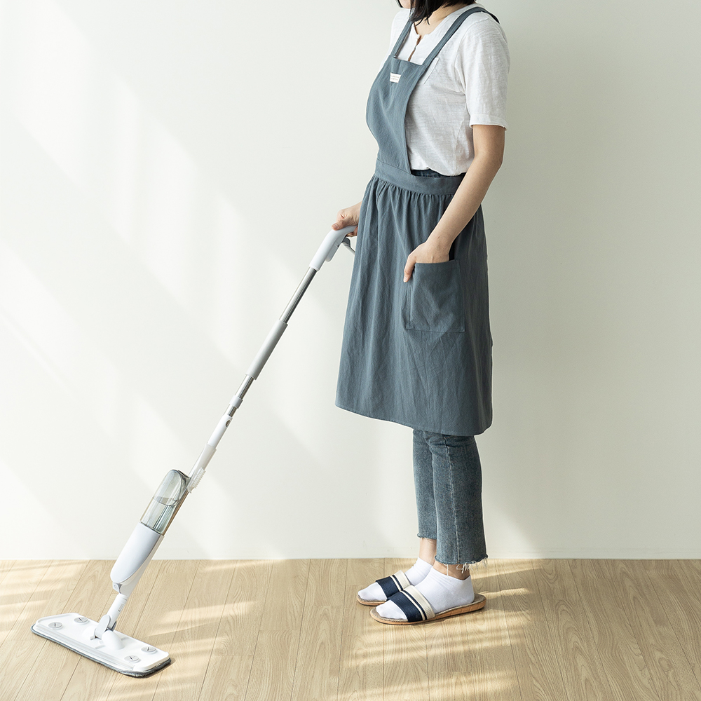 할메이드 원피스형 주방 린넨 네일샵 까페 어린이집 프릴 앞치마