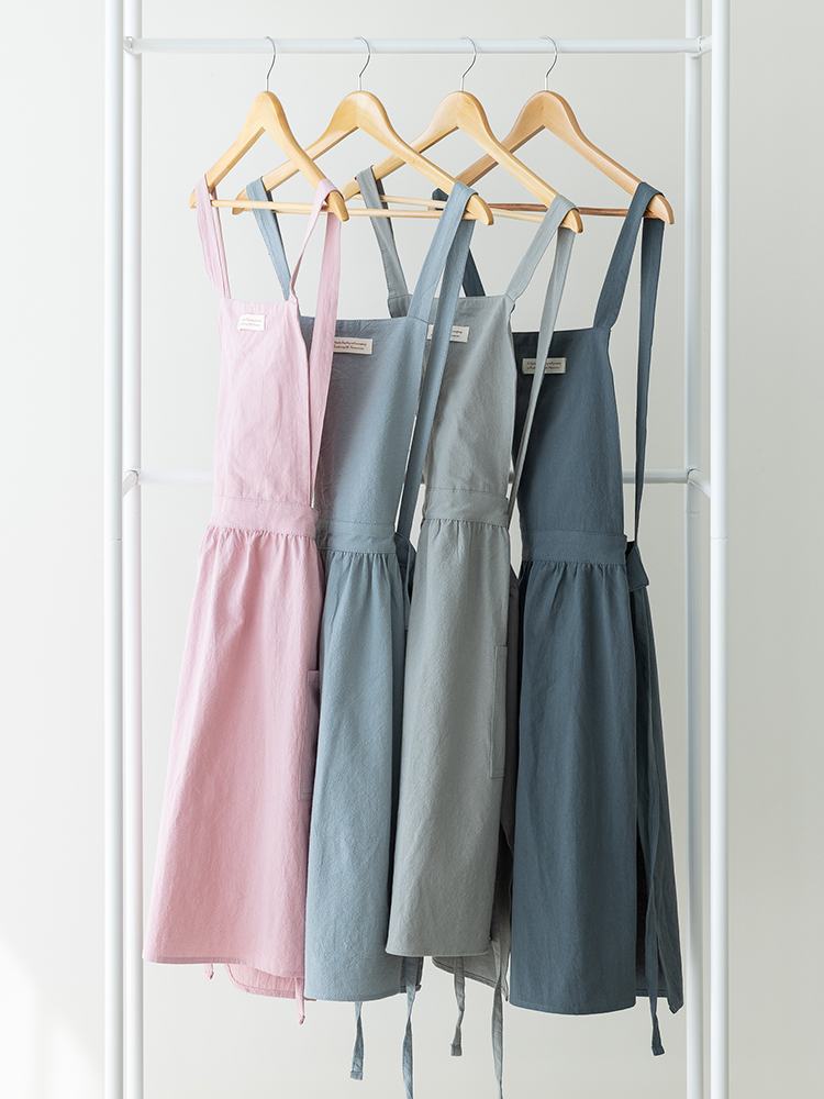 할메이드 원피스형 주방 린넨 네일샵 까페 어린이집 프릴 앞치마