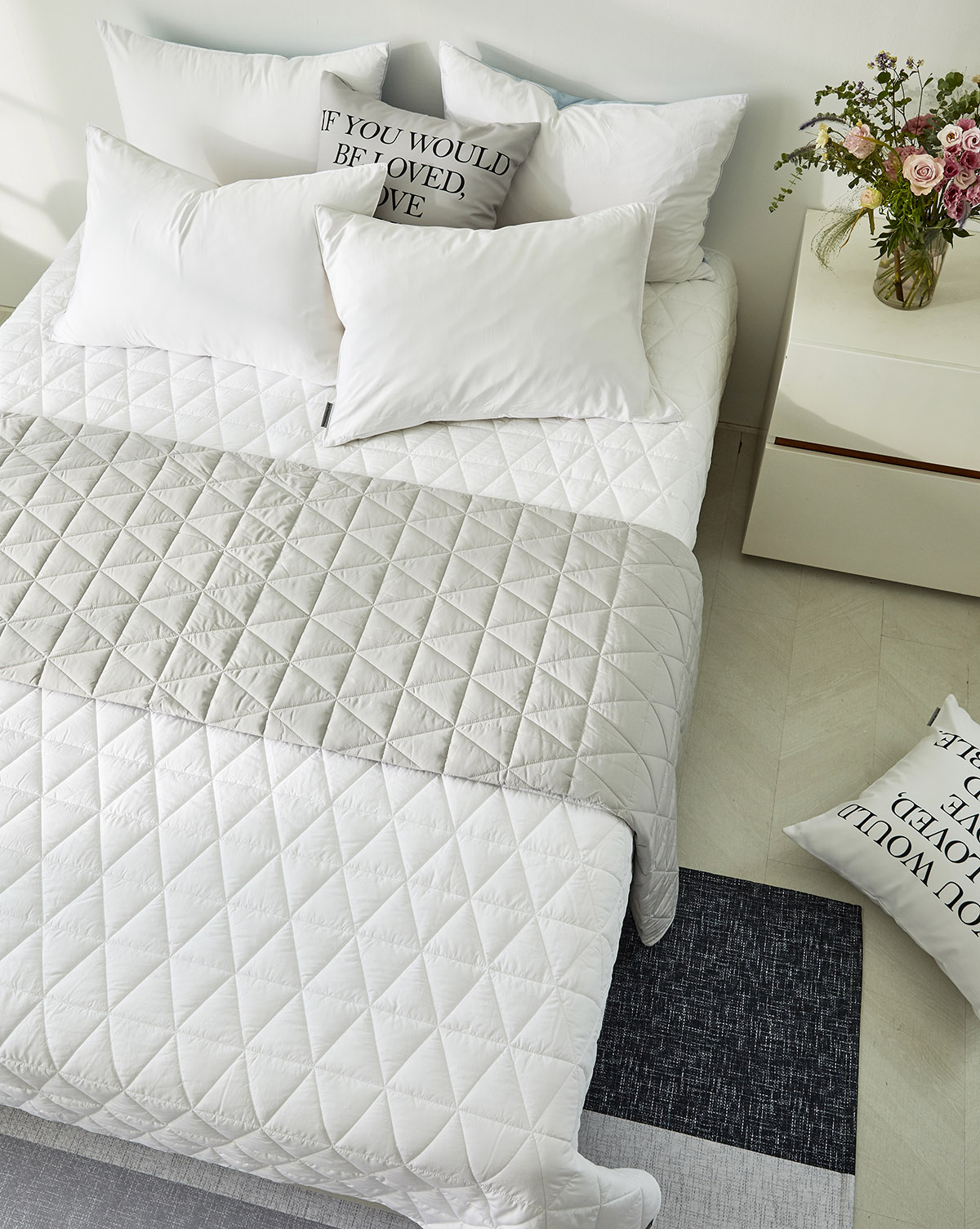 이불패드 패밀리 침대패드 겸 이불 모달 알러지케어 고정밴드 Q