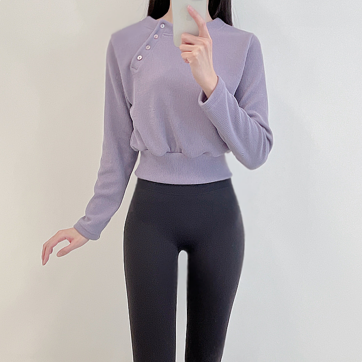 로라벨 필링 필라테스복 요가복 필라테스 상의 옷 커버업 운동복 탑 요가 긴팔 크롭 복장 - 상품 이미지