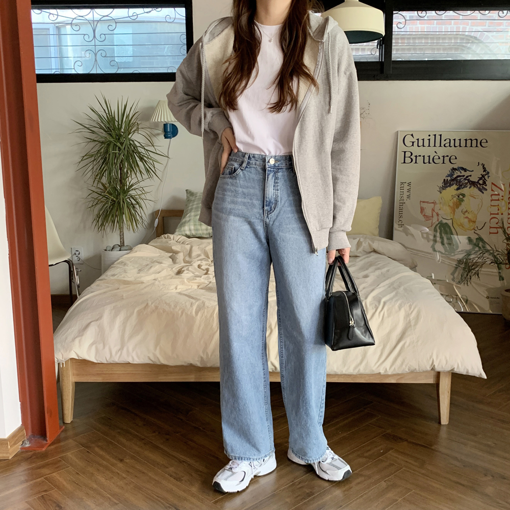 오버핏 레이어드 데일리 코튼 여성 후드집업 - 상세 이미지 2
