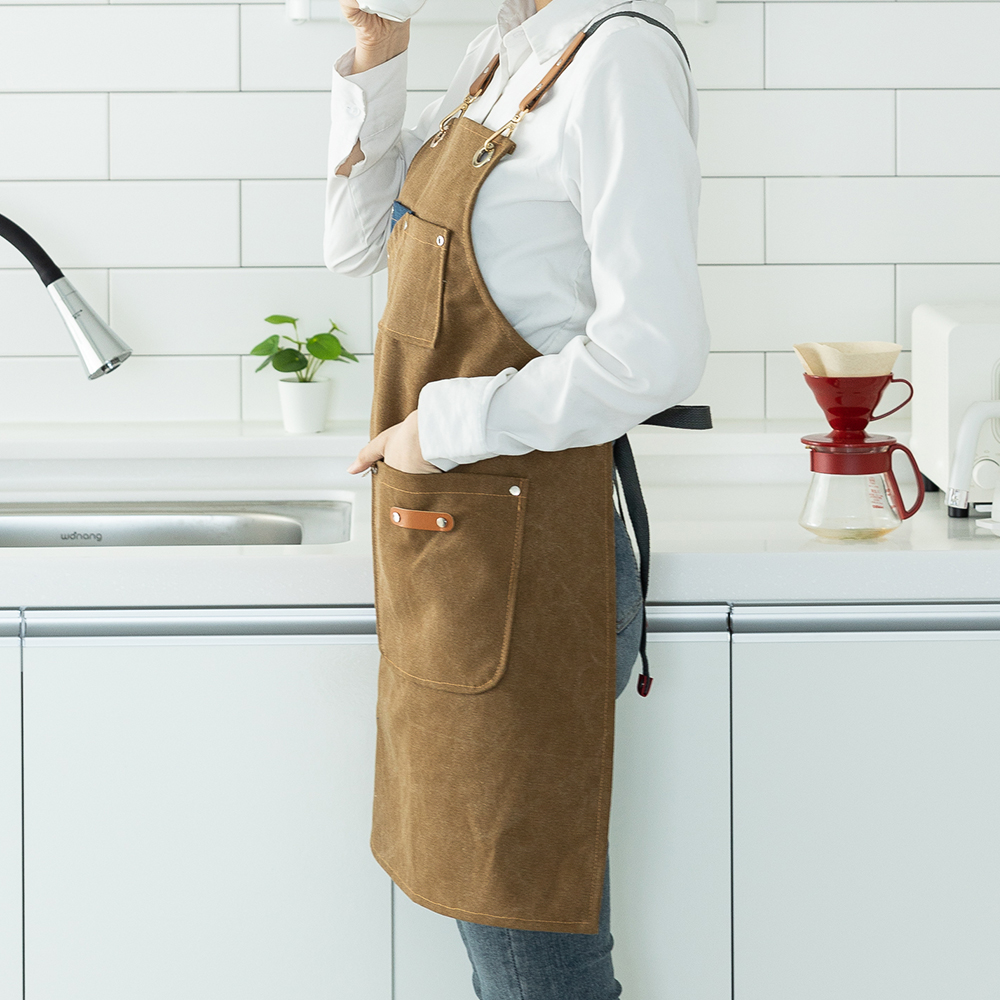 할메이드 바리스타 데님 카페 공장 공방 화방 방수 앞치마