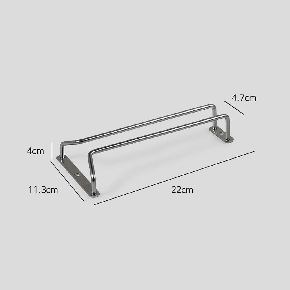 무타공 304 스텐 와인잔 거치대 걸이 보관 랙 수납 렉 와인컵 홀더 1줄 40cm 이미지 6
