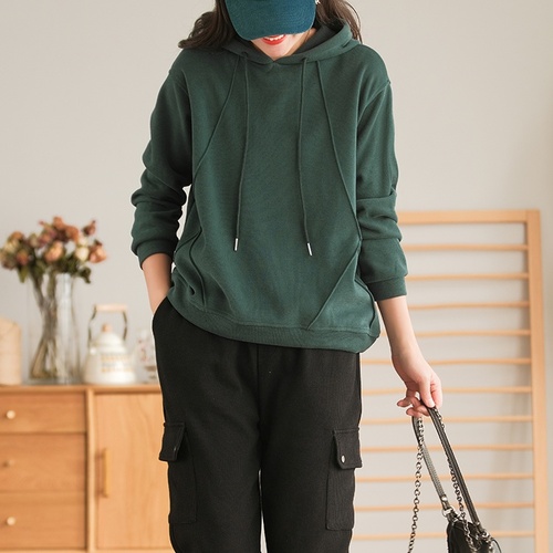 하마마스 가을 순면니트후드티 루즈핏 40 50대여성의류 미시옷 엄마옷