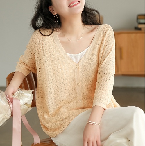 봄 여름 7부 린넨가디건 루즈핏 40 50대여성 미시의류 엄마옷